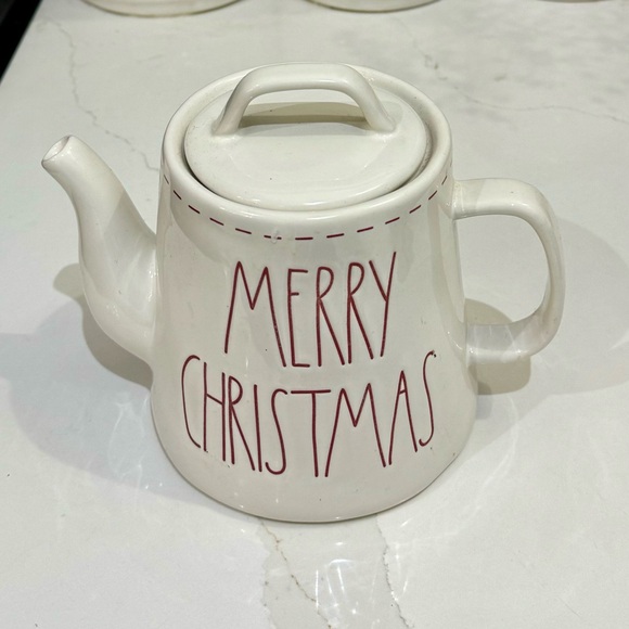 Rae Dunn White 'MERRY CHRISTMAS' Ceramic Teapot - Picture 2 of 4
